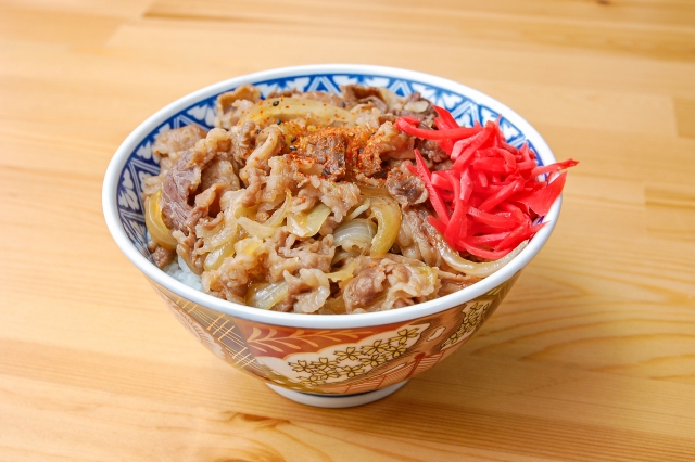 筋トレ中の牛丼